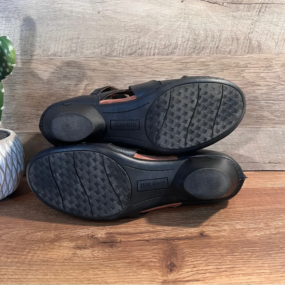 Cobb Hill Black‎ Leather Cutout Comfort Heels Size 8.5